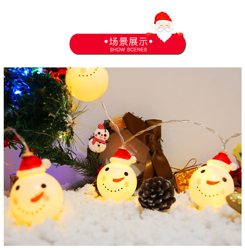 LED Christmas String Light Santa Snowman Light String Battery Box Light Room Decorative Lights Outdoor Christmas Lights