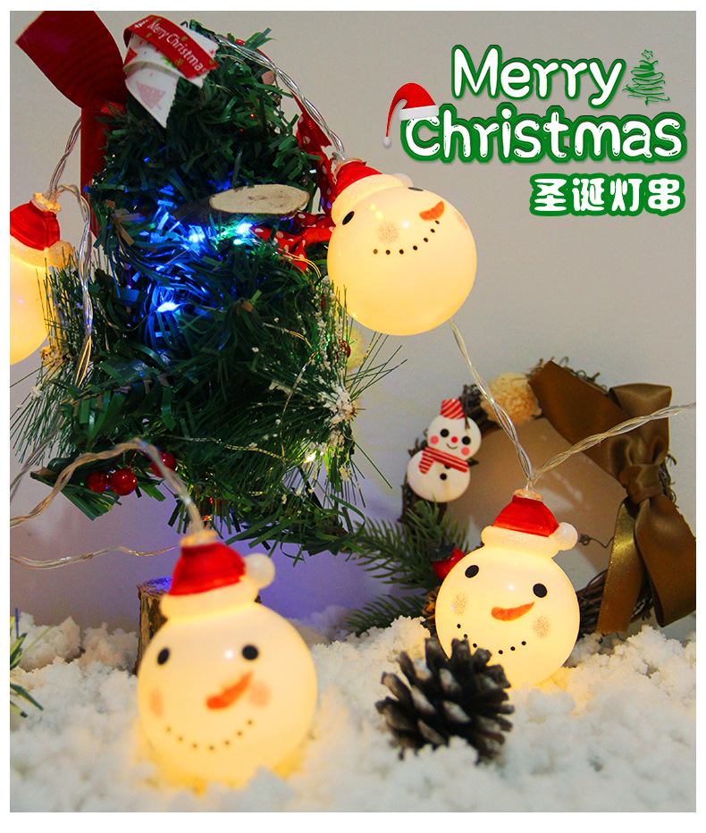 LED Christmas String Light Santa Snowman Light String Battery Box Light Room Decorative Lights Outdoor Christmas Lights