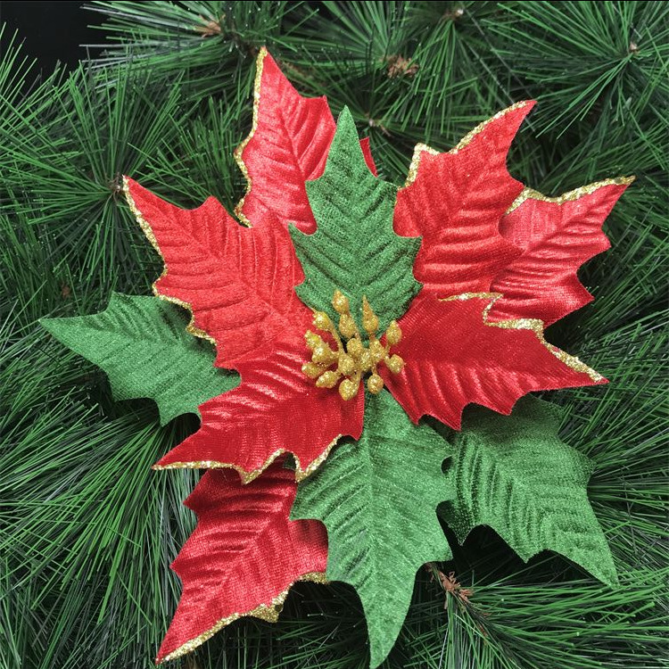 2021 New Handmade Artificial Hand Roll Flower Christmas Flower Gold Powder Edge Source Factory Christmas flower 2021 New Handmade Artificial Hand Roll Flower Christmas Flower Gold Powder Edge Source Factory Christmas flower