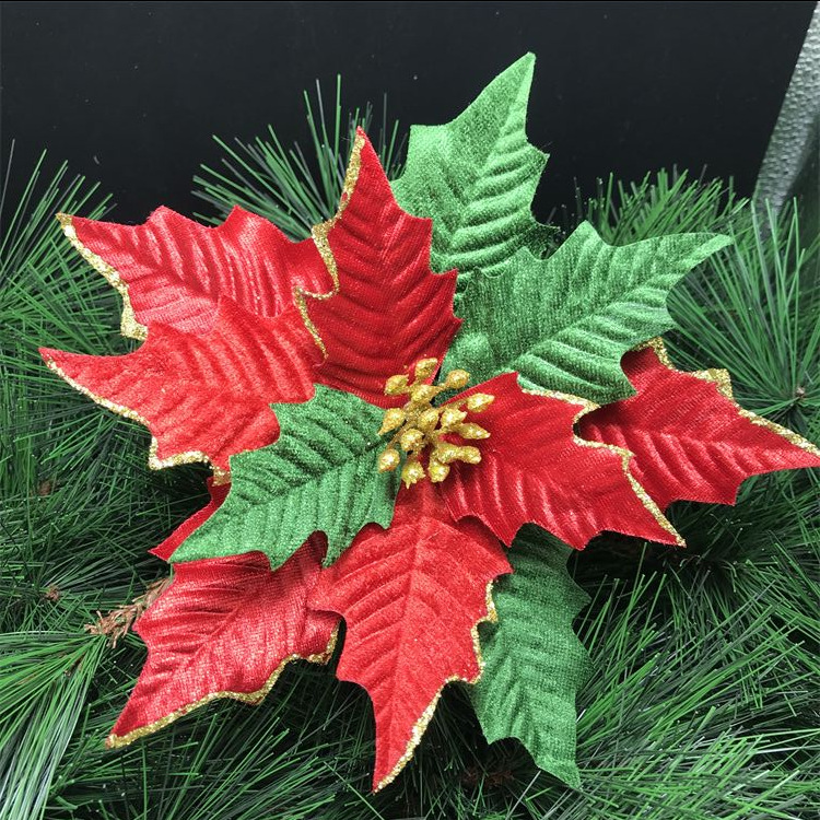 2021 New Handmade Artificial Hand Roll Flower Christmas Flower Gold Powder Edge Source Factory Christmas flower 2021 New Handmade Artificial Hand Roll Flower Christmas Flower Gold Powder Edge Source Factory Christmas flower