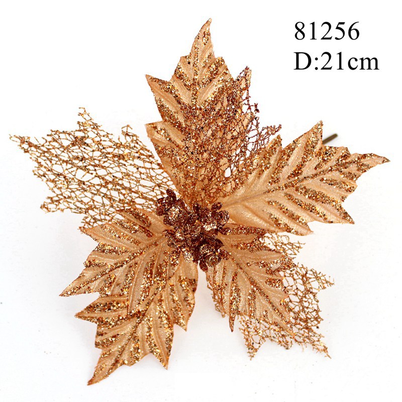 Manufacturer Christmas decoration Christmas flower with Flash powder and sequins D21cm Simulation Of Christmas flower Manufacturer Christmas decoration Christmas flower with Flash powder and sequins D21cm Simulation Of Christmas flower