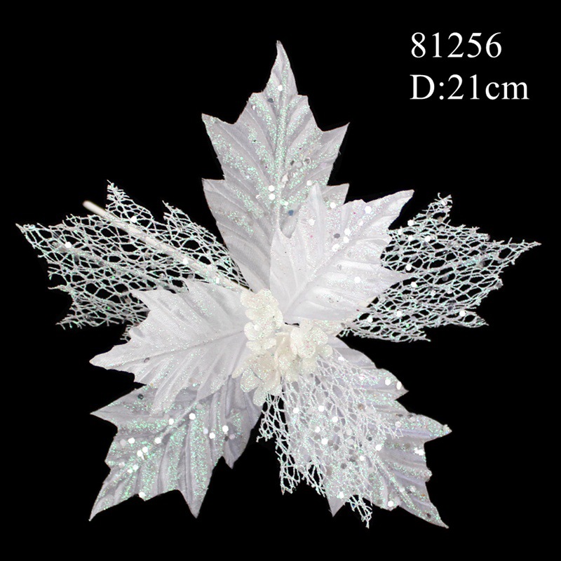 Manufacturer Christmas decoration Christmas flower with Flash powder and sequins D21cm Simulation Of Christmas flower Manufacturer Christmas decoration Christmas flower with Flash powder and sequins D21cm Simulation Of Christmas flower