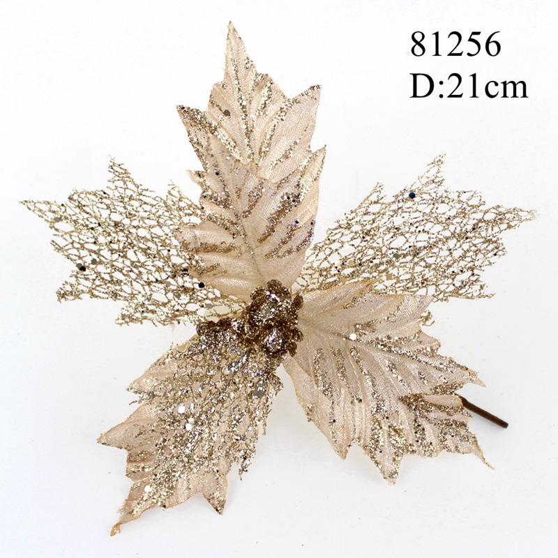 Manufacturer Christmas decoration Christmas flower with Flash powder and sequins D21cm Simulation Of Christmas flower Manufacturer Christmas decoration Christmas flower with Flash powder and sequins D21cm Simulation Of Christmas flower