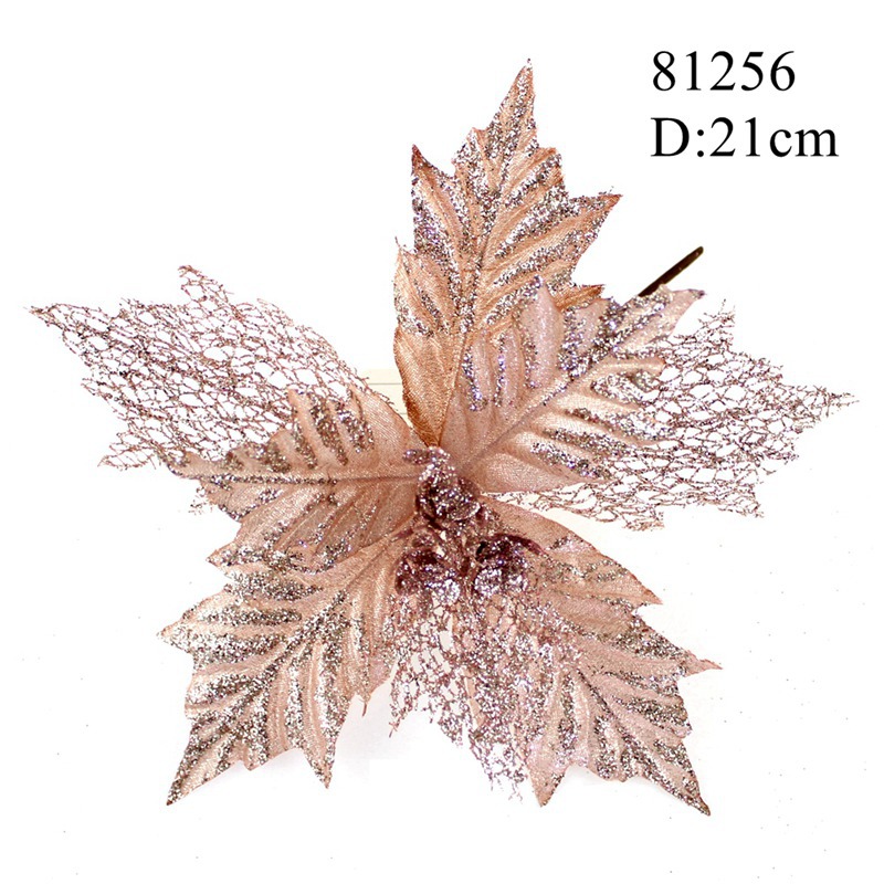 Manufacturer Christmas decoration Christmas flower with Flash powder and sequins D21cm Simulation Of Christmas flower Manufacturer Christmas decoration Christmas flower with Flash powder and sequins D21cm Simulation Of Christmas flower