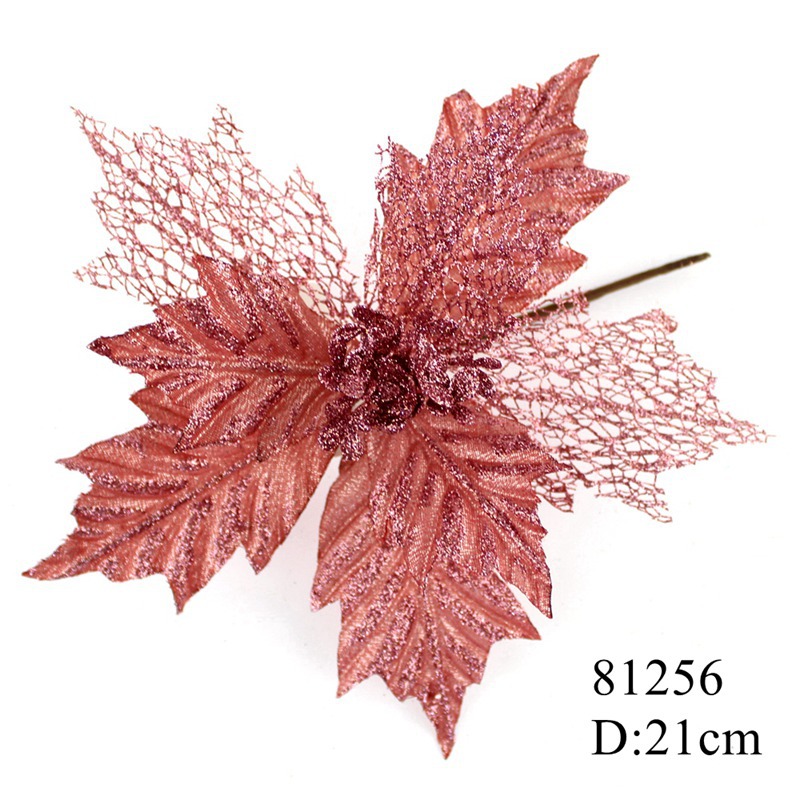 Manufacturer Christmas decoration Christmas flower with Flash powder and sequins D21cm Simulation Of Christmas flower Manufacturer Christmas decoration Christmas flower with Flash powder and sequins D21cm Simulation Of Christmas flower
