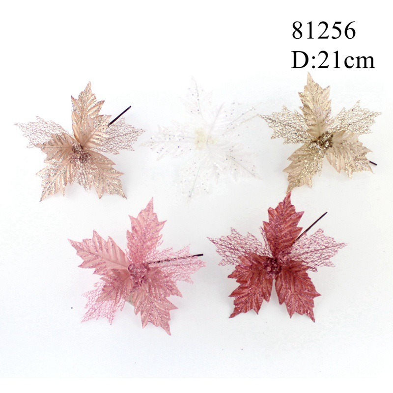 Manufacturer Christmas decoration Christmas flower with Flash powder and sequins D21cm Simulation Of Christmas flower Manufacturer Christmas decoration Christmas flower with Flash powder and sequins D21cm Simulation Of Christmas flower