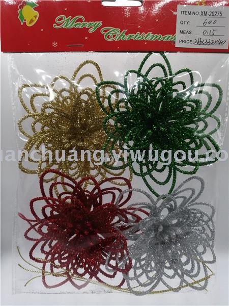 Christmas Flower Christmas Butterfly Christmas Decorations Christmas Decoration Gold Powder Plastic Flowers
