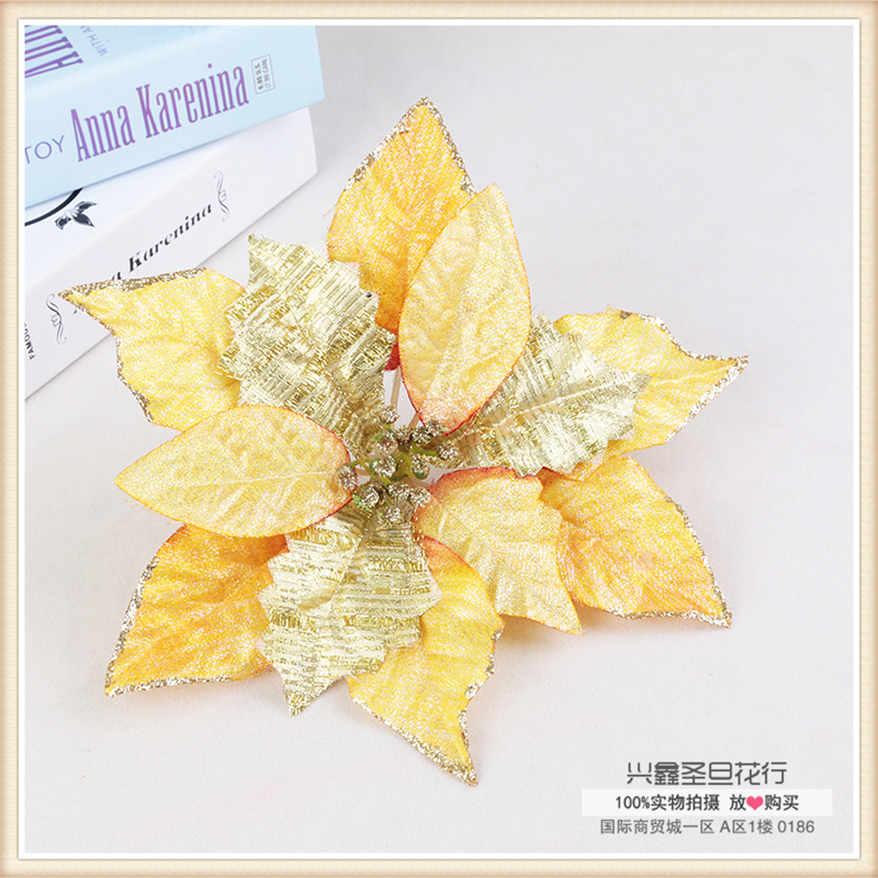 Christmas decorations golden Christmas tree simulation Christmas flower