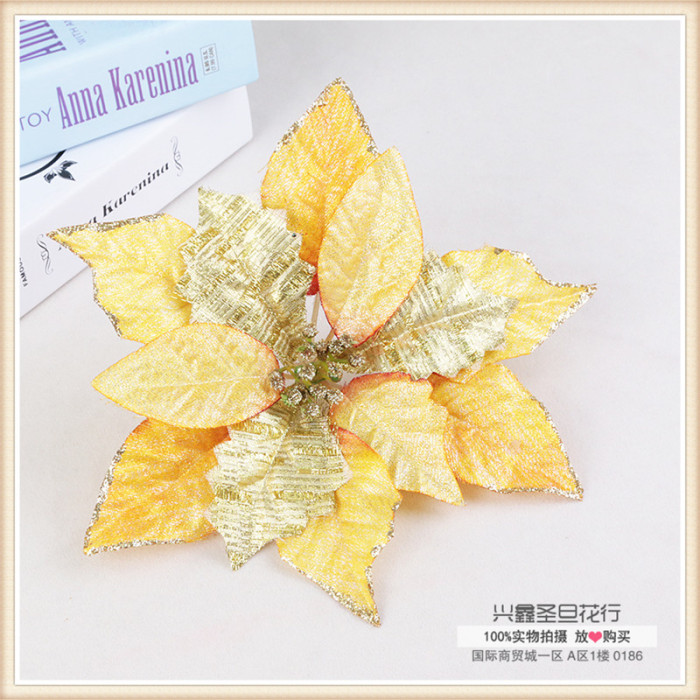 Christmas decorations golden Christmas tree simulation Christmas flower Christmas decorations golden Christmas tree simulation Christmas flower