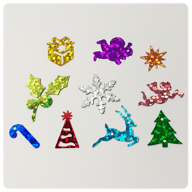 Yaleduo Pet Laser Christmas Series Sequin Gift Box Angel Mixed Sequin Clothing Sewing Festival DIY Accessories