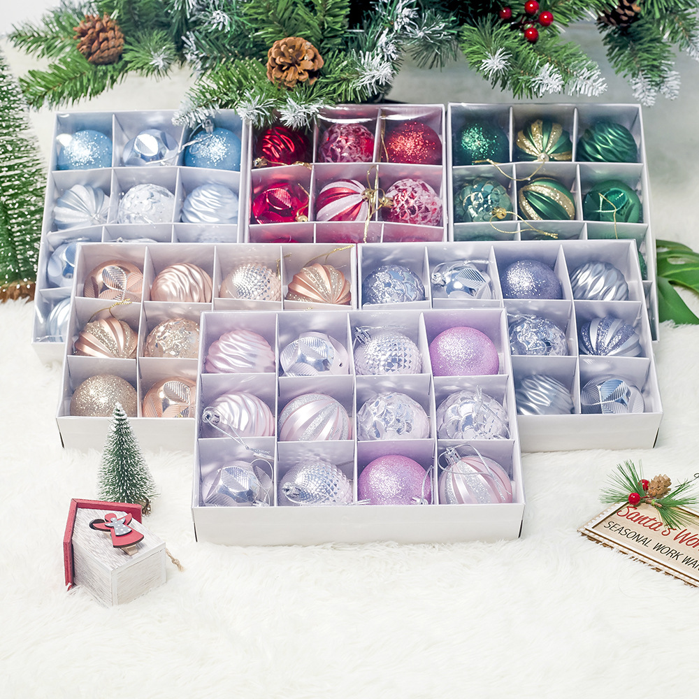 Christmas ball  Pendant Christmas Supplies Gift Decoration Colorful Ball 6 CM12 Boxed PVC Christmas Display Ball