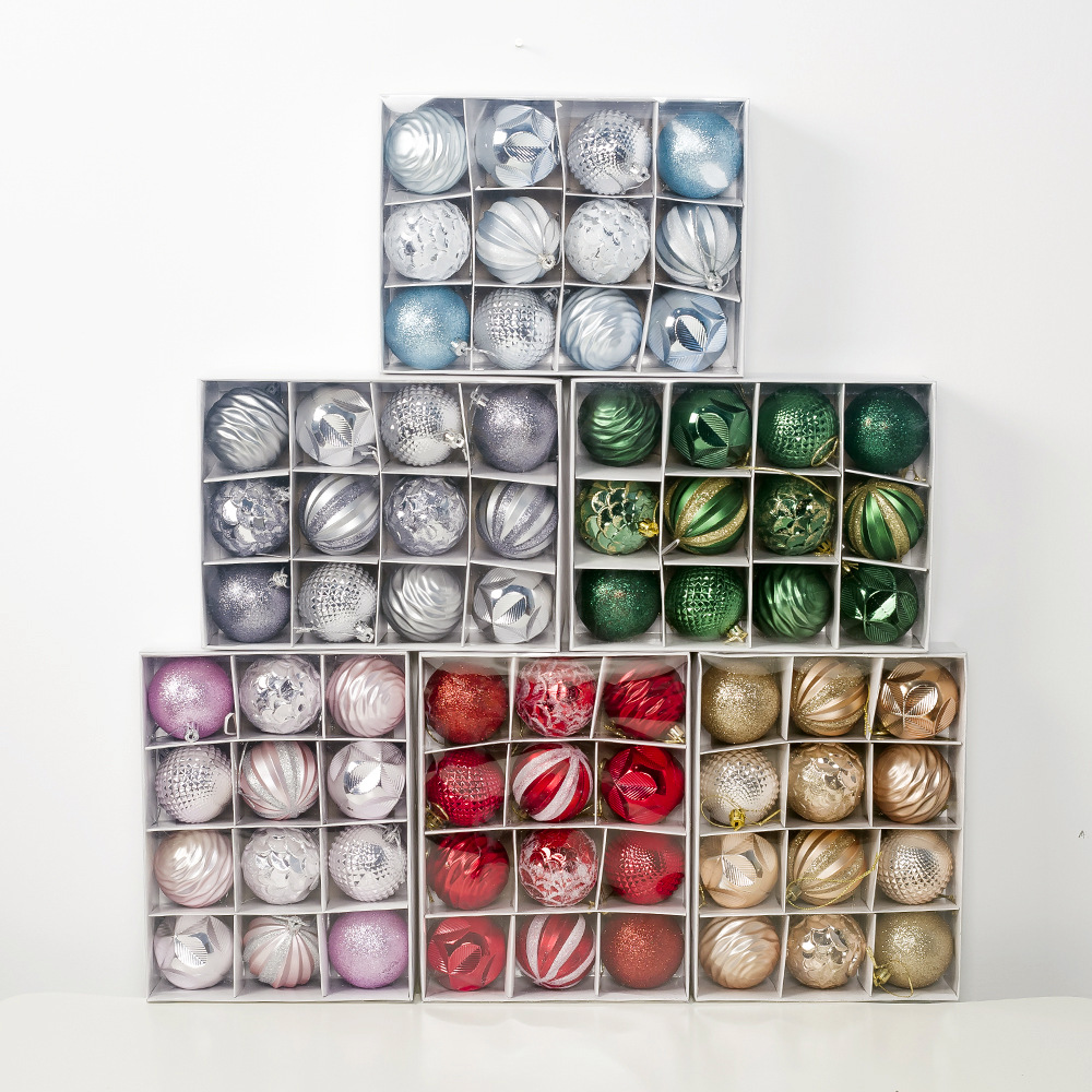 Christmas ball  Pendant Christmas Supplies Gift Decoration Colorful Ball 6 CM12 Boxed PVC Christmas Display Ball