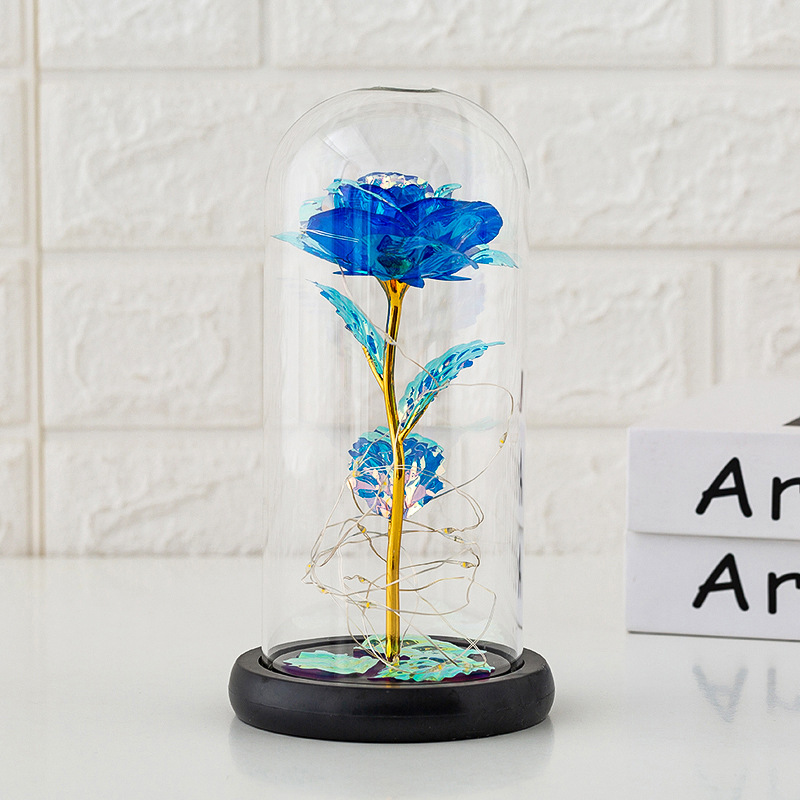 Preserved Fresh Flower Glass Cover Rose Flower Glass Cover Luminous Led Valentine's Day Christmas Gift Gift CrossBorder Preserved Fresh Flower Glass Cover Rose Flower Glass Cover Luminous Led Valentine's Day Christmas Gift Gift CrossBorder