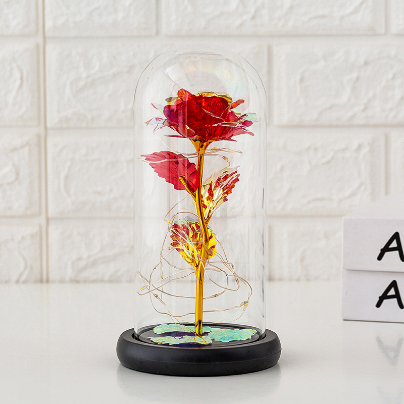 Preserved Fresh Flower Glass Cover Rose Flower Glass Cover Luminous Led Valentine's Day Christmas Gift Gift CrossBorder Preserved Fresh Flower Glass Cover Rose Flower Glass Cover Luminous Led Valentine's Day Christmas Gift Gift CrossBorder