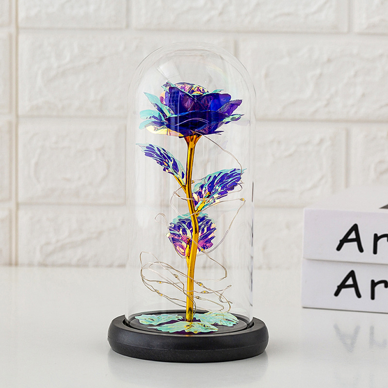 Preserved Fresh Flower Glass Cover Rose Flower Glass Cover Luminous Led Valentine's Day Christmas Gift Gift CrossBorder Preserved Fresh Flower Glass Cover Rose Flower Glass Cover Luminous Led Valentine's Day Christmas Gift Gift CrossBorder