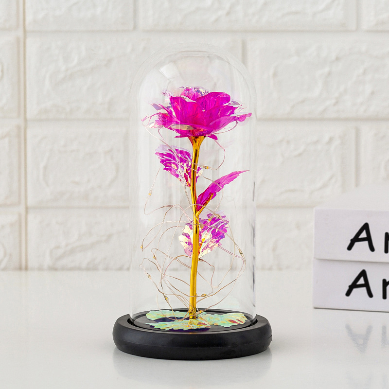 Preserved Fresh Flower Glass Cover Rose Flower Glass Cover Luminous Led Valentine's Day Christmas Gift Gift CrossBorder Preserved Fresh Flower Glass Cover Rose Flower Glass Cover Luminous Led Valentine's Day Christmas Gift Gift CrossBorder