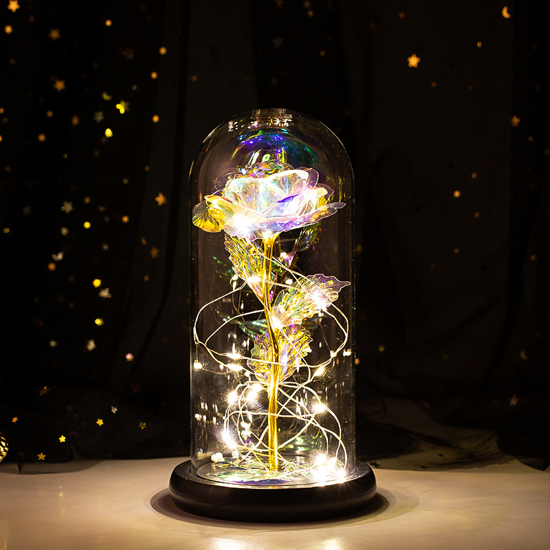 Preserved Fresh Flower Glass Cover Rose Flower Glass Cover Luminous Led Valentine's Day Christmas Gift Gift CrossBorder Preserved Fresh Flower Glass Cover Rose Flower Glass Cover Luminous Led Valentine's Day Christmas Gift Gift CrossBorder