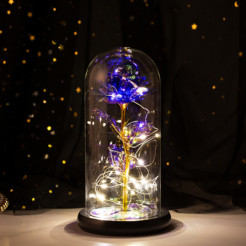 Preserved Fresh Flower Glass Cover Rose Flower Glass Cover Luminous Led Valentine's Day Christmas Gift Gift CrossBorder Preserved Fresh Flower Glass Cover Rose Flower Glass Cover Luminous Led Valentine's Day Christmas Gift Gift CrossBorder