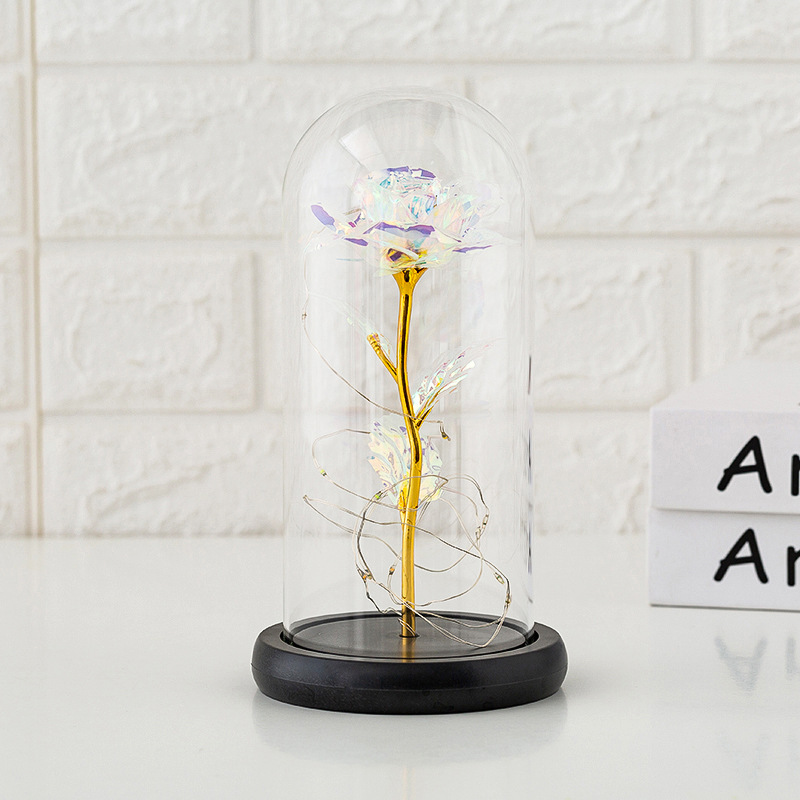 Preserved Fresh Flower Glass Cover Rose Flower Glass Cover Luminous Led Valentine's Day Christmas Gift Gift CrossBorder Preserved Fresh Flower Glass Cover Rose Flower Glass Cover Luminous Led Valentine's Day Christmas Gift Gift CrossBorder