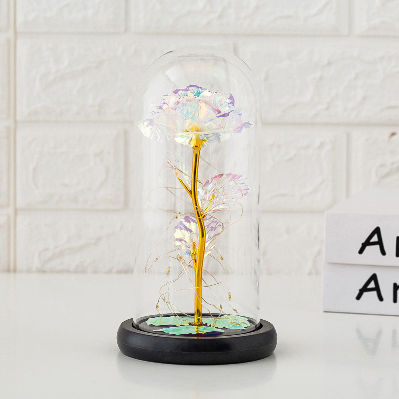 Preserved Fresh Flower Glass Cover Rose Flower Glass Cover Luminous Led Valentine's Day Christmas Gift Gift CrossBorder Preserved Fresh Flower Glass Cover Rose Flower Glass Cover Luminous Led Valentine's Day Christmas Gift Gift CrossBorder