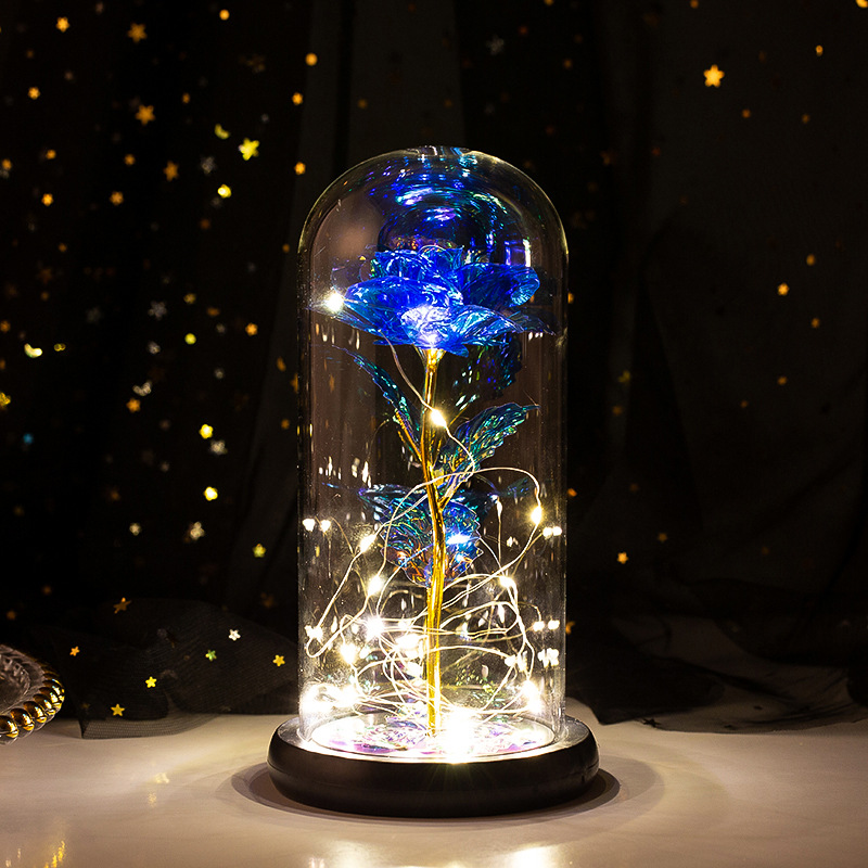 Preserved Fresh Flower Glass Cover Rose Flower Glass Cover Luminous Led Valentine's Day Christmas Gift Gift CrossBorder Preserved Fresh Flower Glass Cover Rose Flower Glass Cover Luminous Led Valentine's Day Christmas Gift Gift CrossBorder