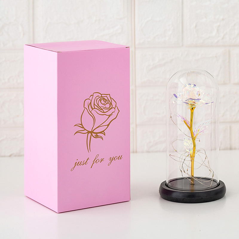 Preserved Fresh Flower Glass Cover Rose Flower Glass Cover Luminous Led Valentine's Day Christmas Gift Gift CrossBorder Preserved Fresh Flower Glass Cover Rose Flower Glass Cover Luminous Led Valentine's Day Christmas Gift Gift CrossBorder