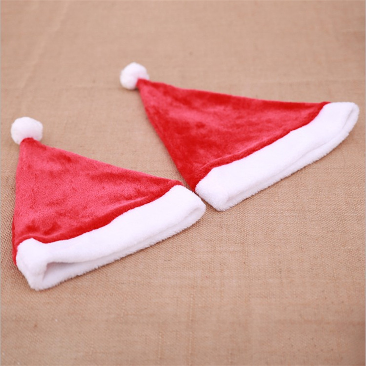 Christmas Hat High-End Christmas Short Plush Hat Christmas Product Adult Christmas Hat Party
