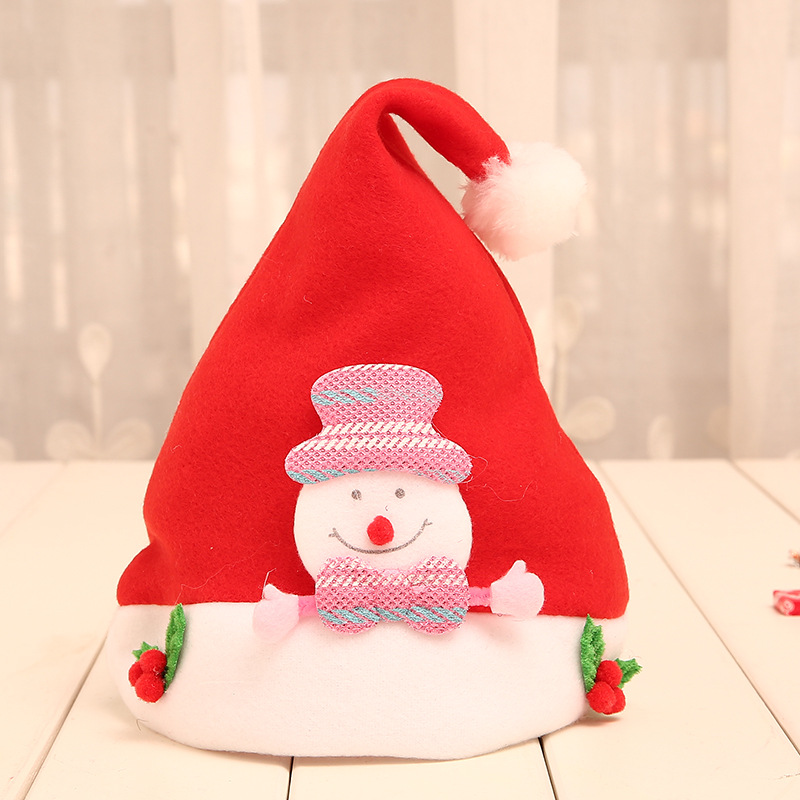 Christmas Decorations Christmas Stickers Bead Caps Cartoon Children Hat Non-Woven Christmas Antler Hat Doll Christmas Hat