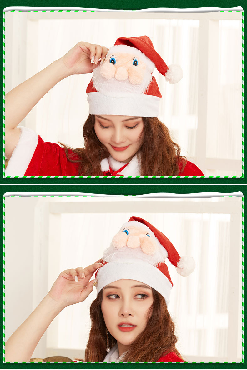 Facial Makeup Christmas Hat Christmas Hat for the Elderly High Non-Woven Fabric Material Adult Hat Factory Direct Sales Customizable Logo Facial Makeup Christmas Hat Christmas Hat for the Elderly High Non-Woven Fabric Material Adult Hat Factory Direct Sales Customizable Logo