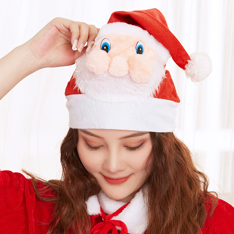 Facial Makeup Christmas Hat Christmas Hat for the Elderly High Non-Woven Fabric Material Adult Hat Factory Direct Sales Customizable Logo Facial Makeup Christmas Hat Christmas Hat for the Elderly High Non-Woven Fabric Material Adult Hat Factory Direct Sales Customizable Logo
