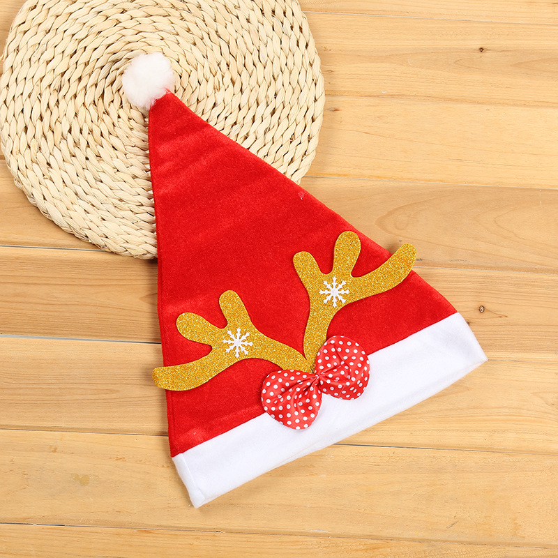 Christmas Hat Adult and Children Brushed Gold Powder Antlers Christmas Hat Christmas Party Holiday Decoration Supplies