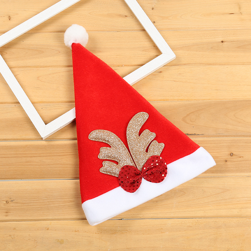 Christmas Decorations Brushed Gold Powder Antlers Children&#039;s Christmas Hat Christmas Decorations Gifts Foreign Trade