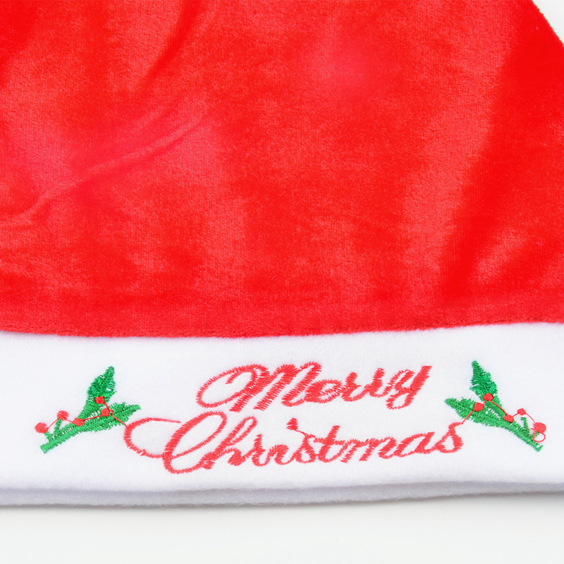 Christmas Adult Hat Christmas Decoration Christmas Hat Adult Gold Velvet plus Embroidery English Merry Christmas