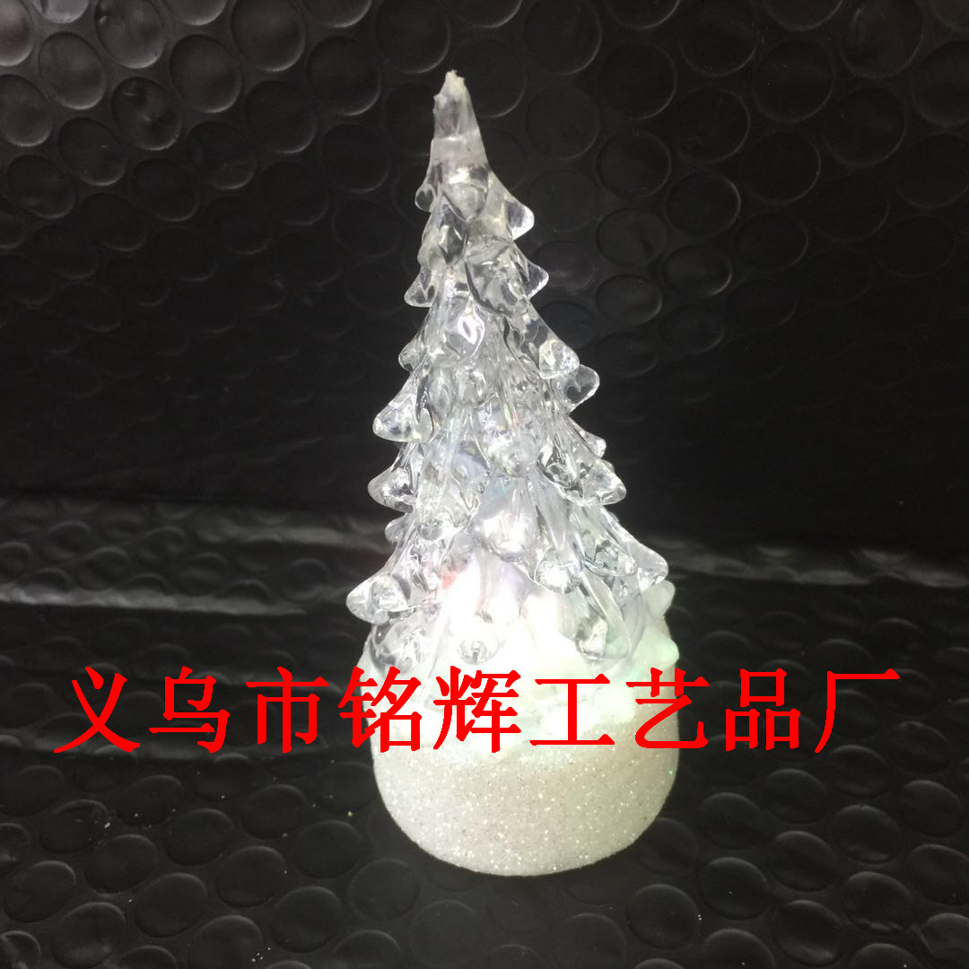 Creative Christmas decorations adorn acrylic night lights LED Christmas tree crystal Christmas tree pendant