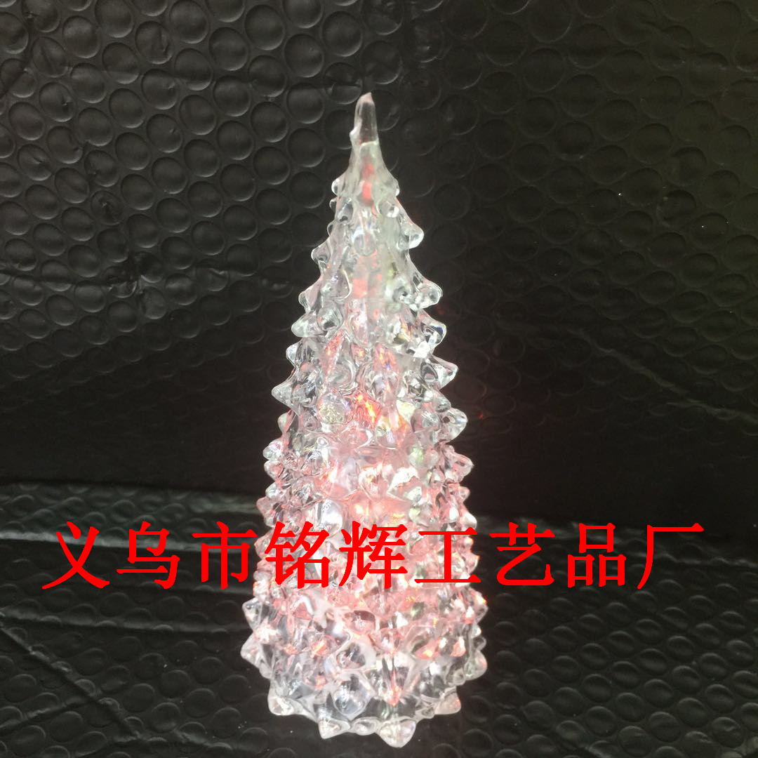 Creative Christmas decorations adorn acrylic night lights LED Christmas tree crystal Christmas tree pendant