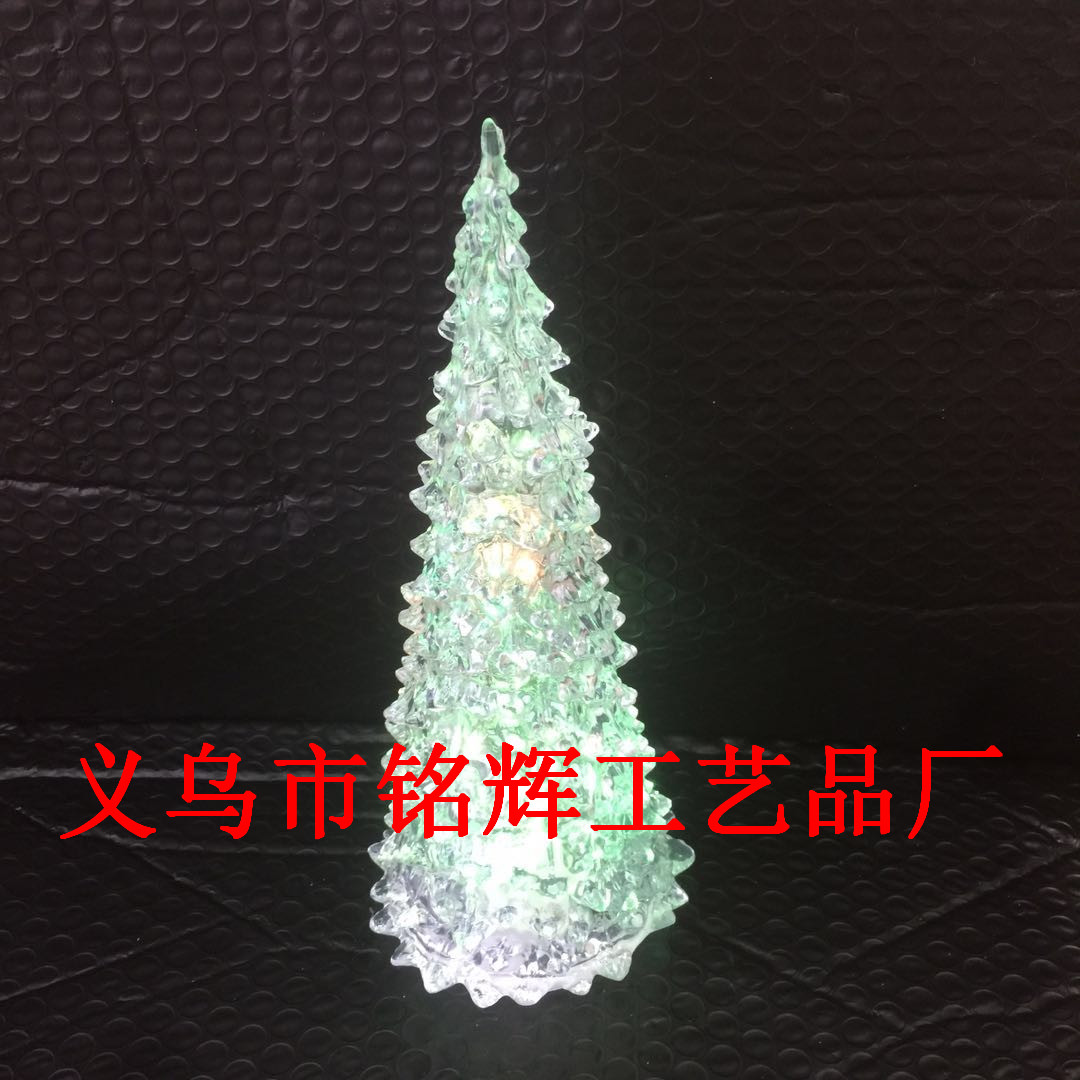 Creative Christmas decorations adorn acrylic night lights LED Christmas tree crystal Christmas tree pendant