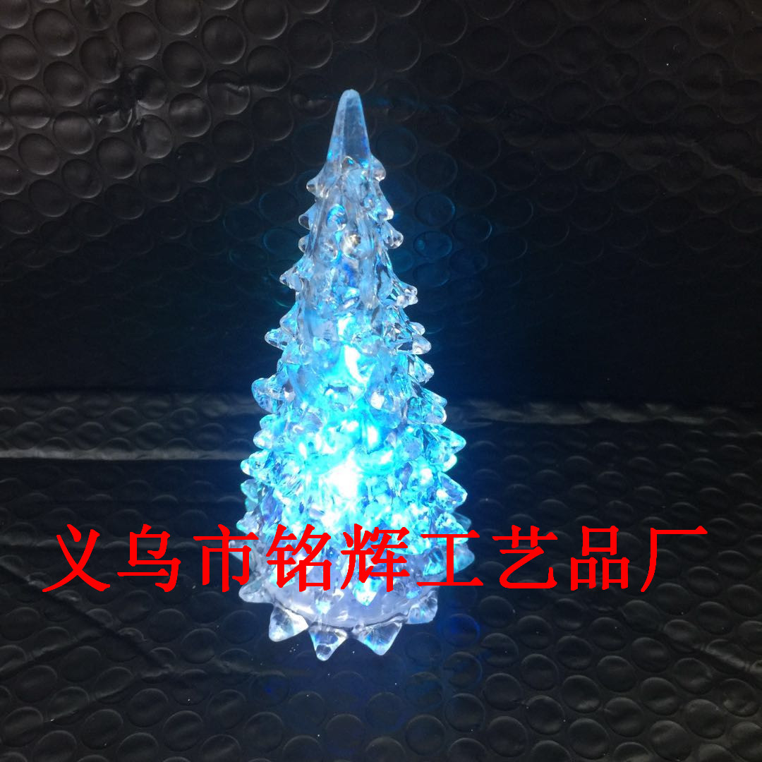 Creative Christmas decorations adorn acrylic night lights LED Christmas tree crystal Christmas tree pendant
