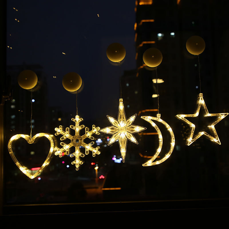 LED Christmas Lamp Christmas Sucker Lamp Room Window Decoration Lamp Snowman Christmas Tree Christmas tree lights