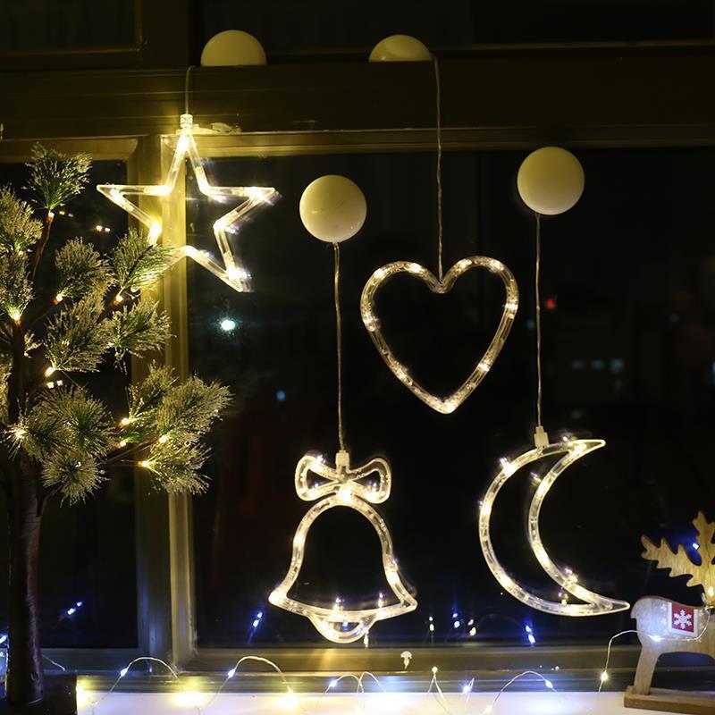 LED Christmas Lamp Christmas Sucker Lamp Room Window Decoration Lamp Snowman Christmas Tree Christmas tree lights