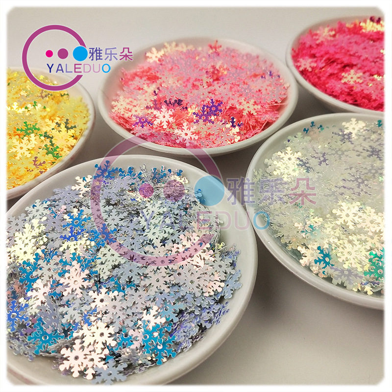 10mm Snowflake PVC Paillette Christmas Dress up Slim Phone Case Filling DIY Ornament Clothing Materials Accessories