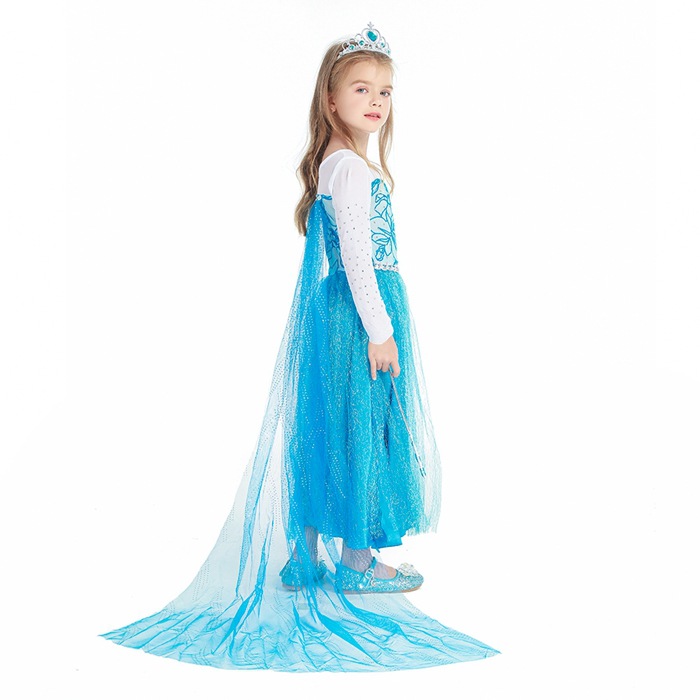 2021 Christmas Children&#039;s Clothing Frozen Princess Skirt Elsa Elsa Girl&#039;s Long-Sleeved Dress Yama