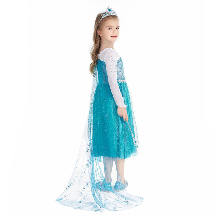 2021 Christmas Children's Clothing Frozen Princess Skirt Elsa Elsa Girl's Long-Sleeved Dress Yama