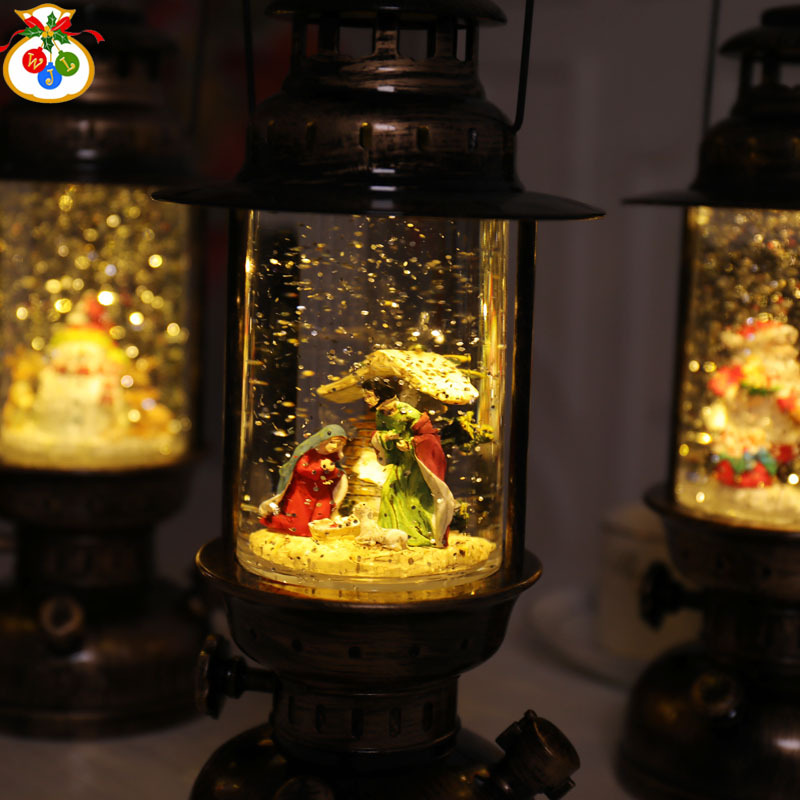 Tiktok Storm Lantern Wedding Light Vintage Steam Light Festive Dress European-Style Decorations Decoration Christmas Crystal Box Wish Storm Lantern Crystal