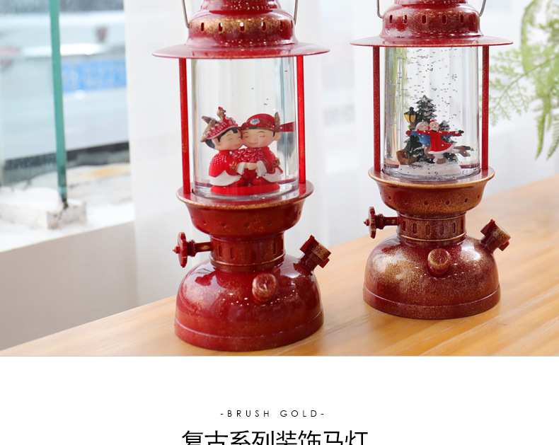Tiktok Storm Lantern Wedding Light Vintage Steam Light Festive Dress European-Style Decorations Decoration Christmas Crystal Box Wish Storm Lantern Crystal