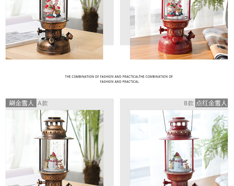 Tiktok Storm Lantern Wedding Light Vintage Steam Light Festive Dress European-Style Decorations Decoration Christmas Crystal Box Wish Storm Lantern Crystal