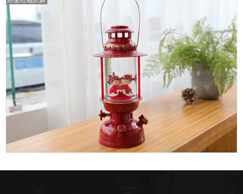 Tiktok Storm Lantern Wedding Light Vintage Steam Light Festive Dress European-Style Decorations Decoration Christmas Crystal Box Wish Storm Lantern Crystal