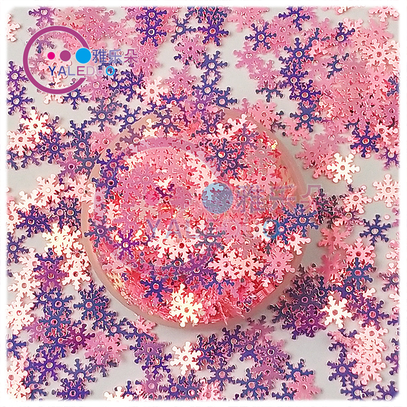 Yaleduo 7mm Snowflake PVC Paillette Cross-Border E-Commerce Christmas Dress up DIY Ornament Crystal Mud Filling