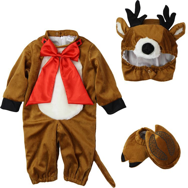 Meng Beibei Christmas Halloween Babies' Dress One-Piece Suit Animal Model Clothing Performance Clothing