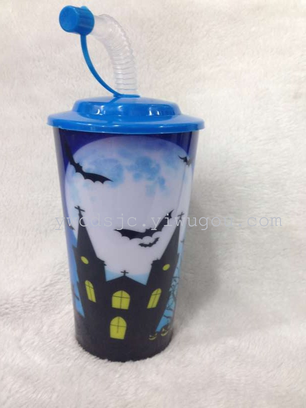 Sweet Straw plastic cup children portable cup Halloween supplies cup