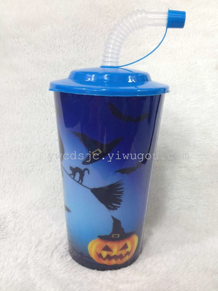 Sweet Straw plastic cup children portable cup Halloween supplies cup Sweet Straw plastic cup children portable cup Halloween supplies cup